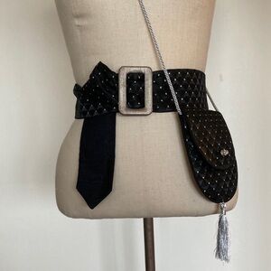 90s set, mini crossbody bag & belt, handmade, signed L. O’Neill Design